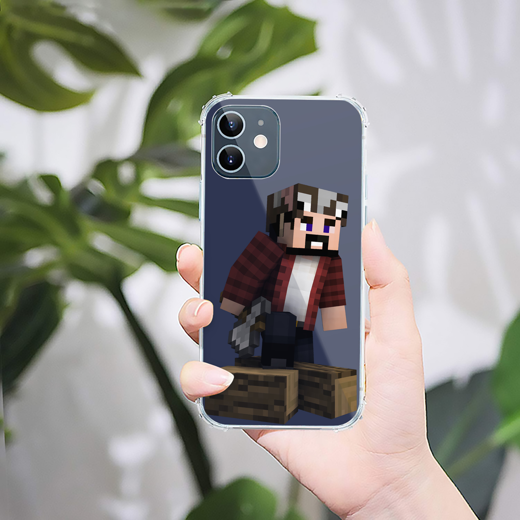 （画像用） マインクラフト ブロックの世界 Minecraft MC Block world 【iPhone 12シリーズ対応】透明スマホケース（クリアソフトケース）